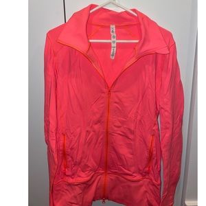Neon Peach Pink Zippered Activewear Lululemon Jacket